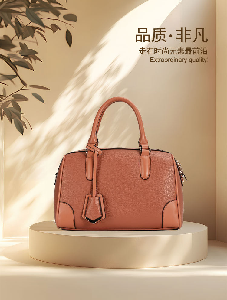 Brown barrel bag bowling bag