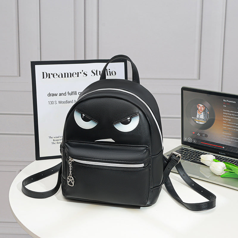 Digital Printing 3 pockets emboss PU backpack